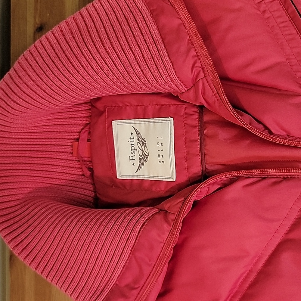 Womens Esprit Dark Pink Down Quilted Vest Size M - Picture 2 of 11